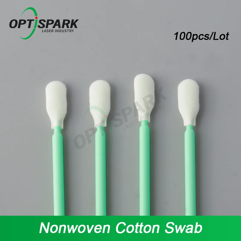 100pcs Industry Nonwoven Cotton Micro Swab Dus Off Laser Tools Anti-static for Cleaning Laser Lens Protective Windows Head Part