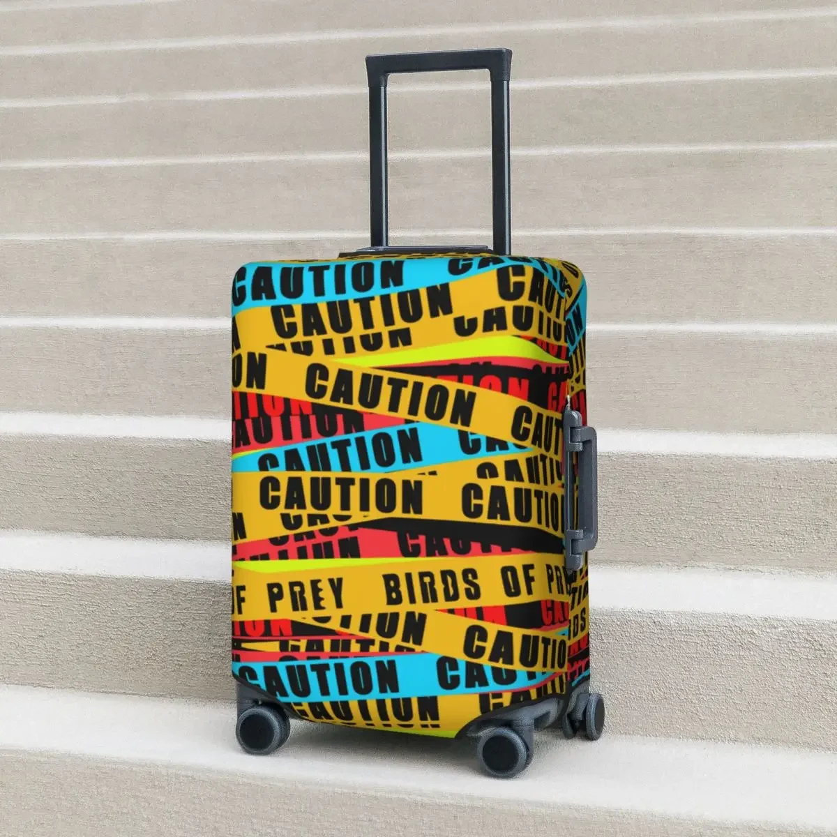 Birds Of Prey Caution Tape Suitcase Cover Vacation  Scene Useful Luggage Supplies Business Protection