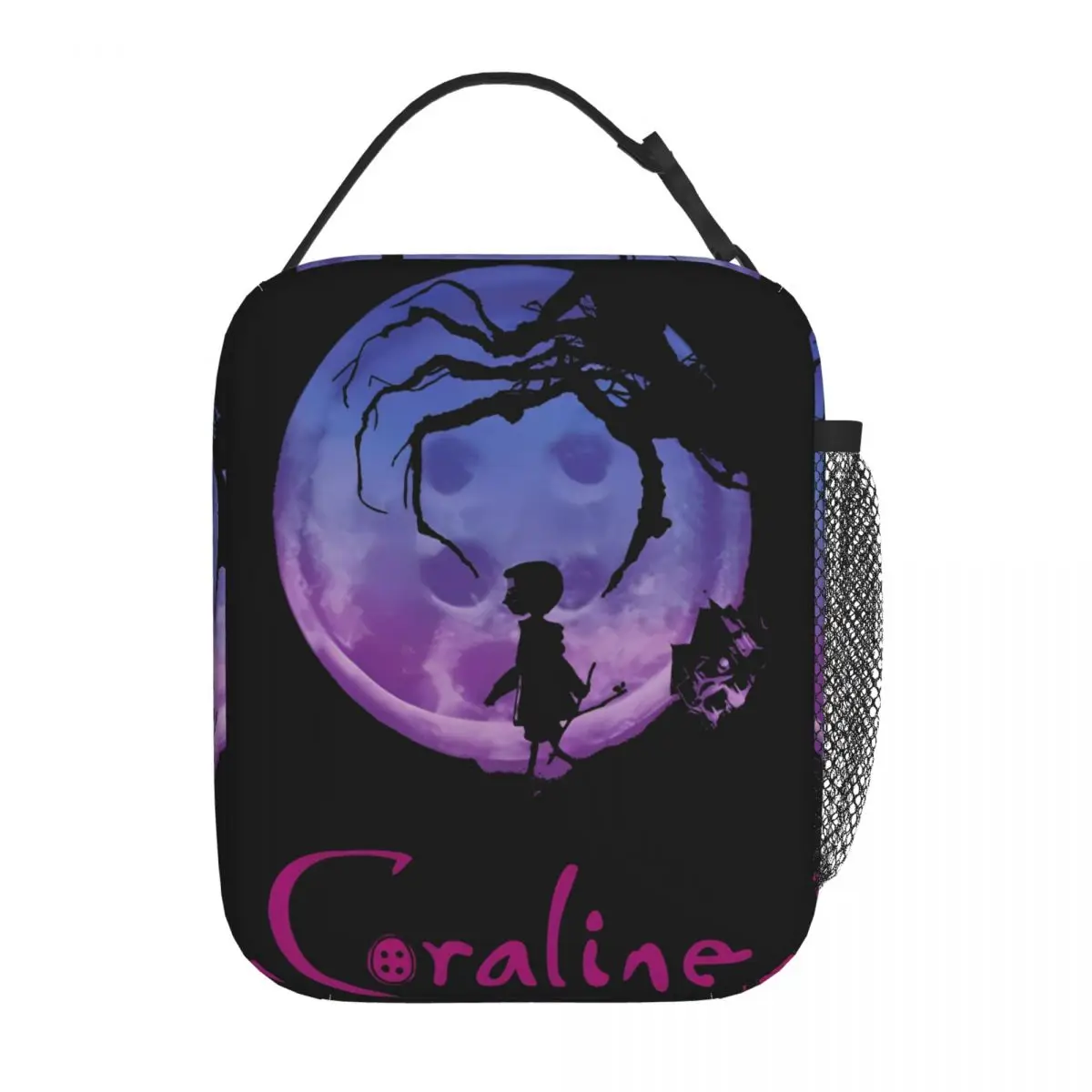 

Изолированная сумка для ланча Coralines Moon с рисунками из мультфильмов для путешествий, сумка для хранения еды из фильма ужасов, герметичная термоохлаждающая коробка для ланча