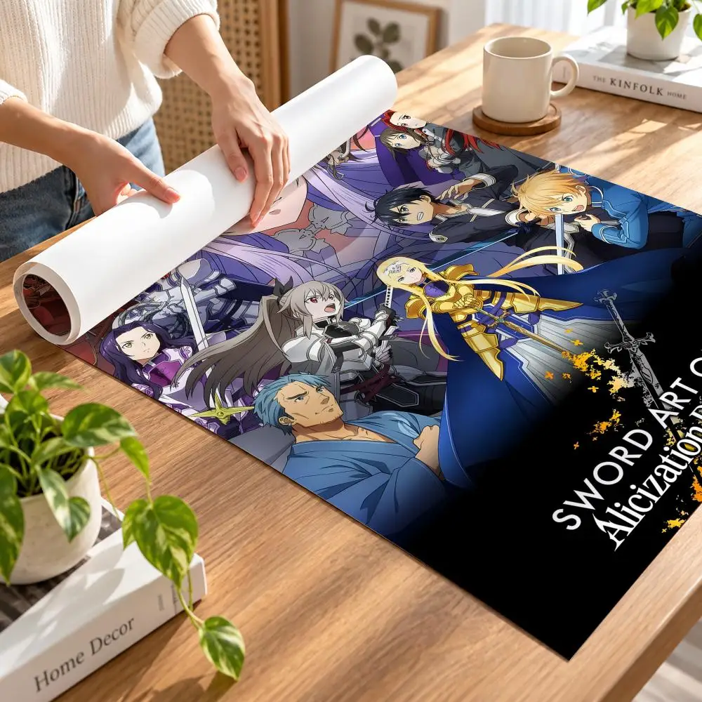 Anime Sword Art Online K-kirito Asuna Poster High-definition poster stickers, suitable for bedroom living home decoration