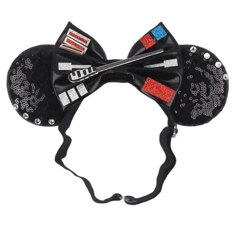 Adjusting Mickey Ear Elastic Headband Halloween Decoration Children\'s Nylon Headband Birthday Girl Hair Accessories