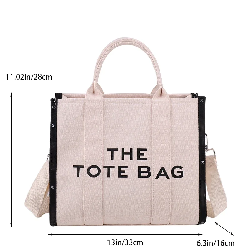 Canvas Shoulder Bag Women Luxury Designer Fashion Tote Bags Brand Handbag Ladies Crossbody Bags Large White Shopping Bags