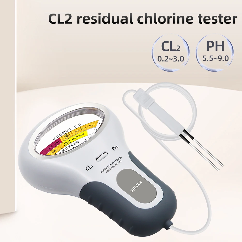 2 in 1 PH Chlorine Meter Tester PC-102 PH Tester Chlorine Water Quality Testing Device CL2 Measuring For Pool Aquarium