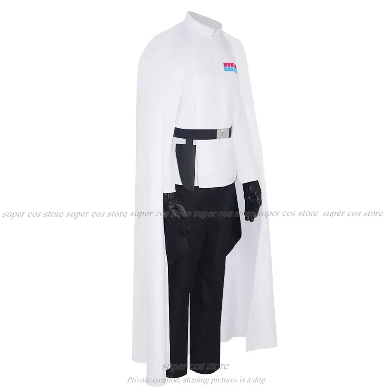 Disfraz de CyMovie Guerre Stellari Orson Krennic, trajes blancos, capa, pantalones, traje, uniforme de juego de rol oficial Imperial Hallowe