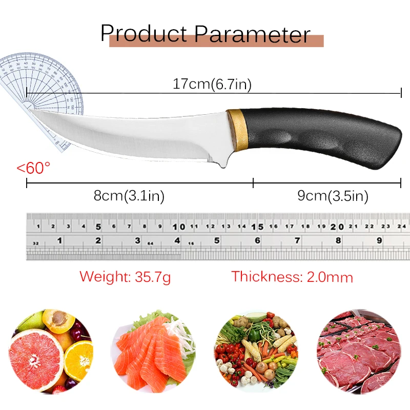 Stainless Steel Boning Knife Chef Knife Barbecue Butcher Meat Cleaver Sharp Mongolian Knife Cutting Meat Barbecue Knives