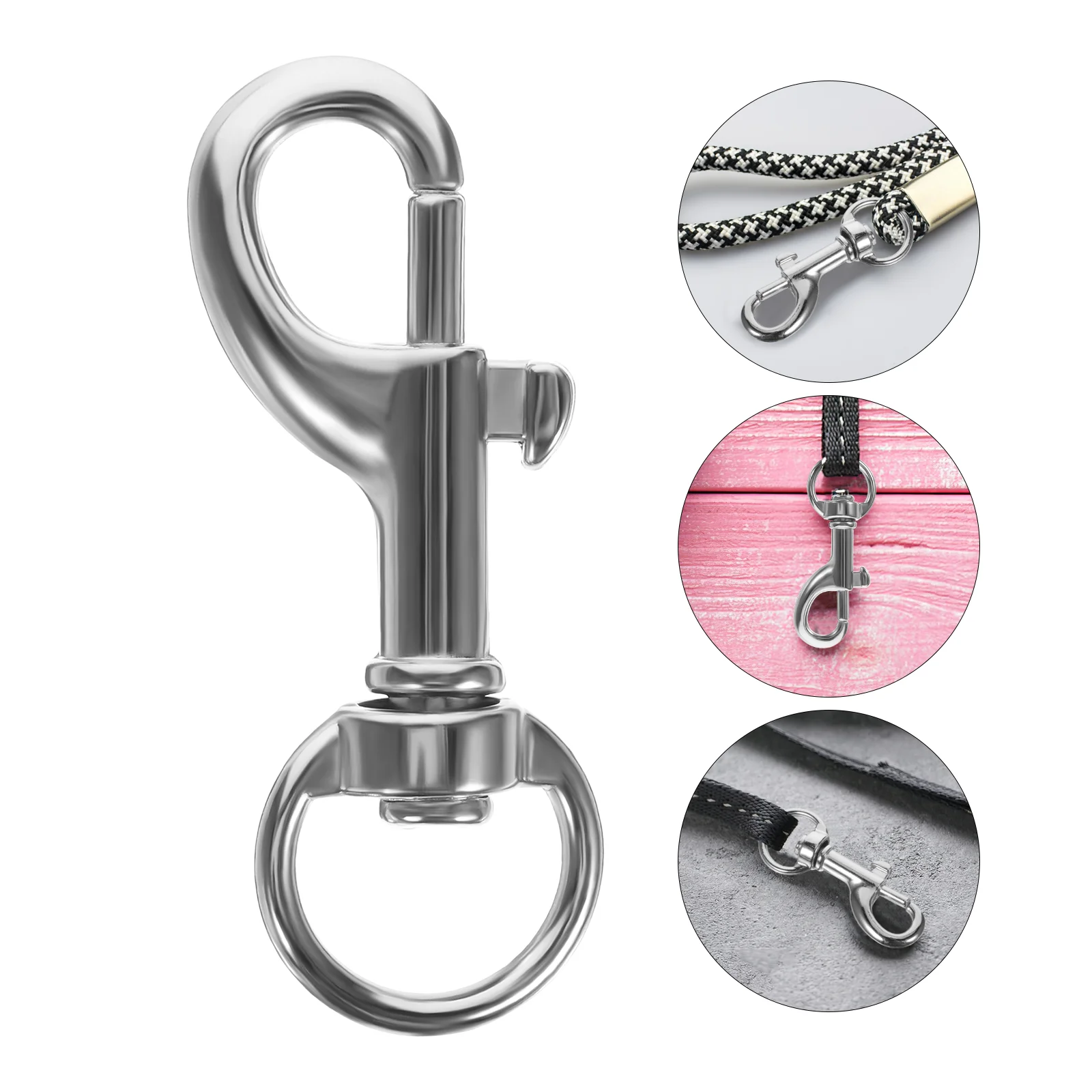 20 Pcs Fish Mouth Button Hooks Swivel Buckle with Dog Leash Snap Clip Stainless Steel Metal Clips for Hanging Strap Trigger