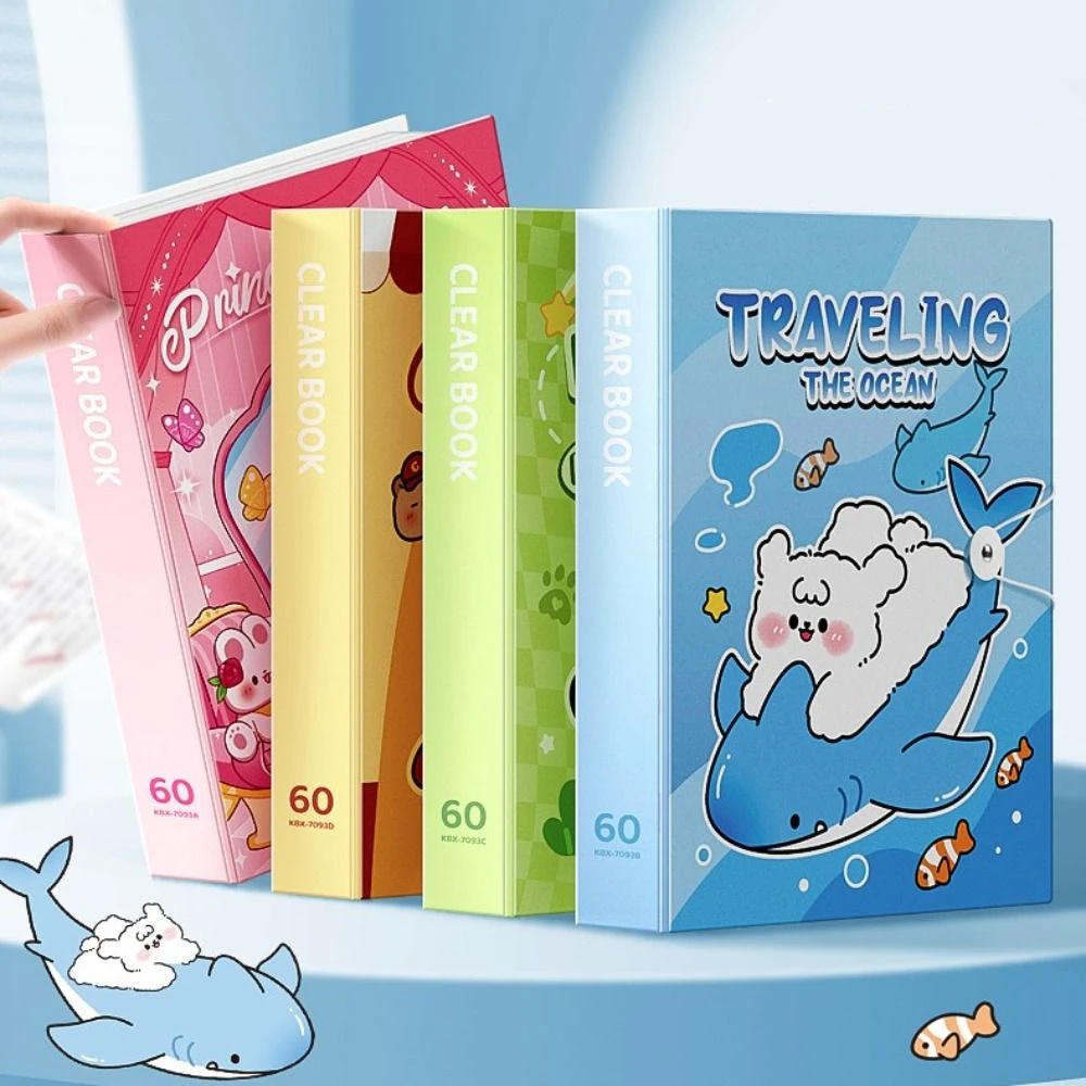 

30/40/60 Pockets A4 File Folder Bag Capybara Panda Large Capacity A4 File Organizer Test Paper Archives Document Folder