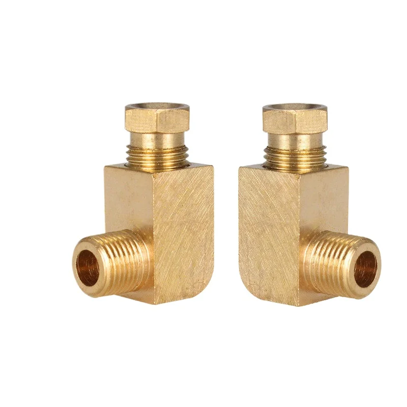PL Elbow Slider Grease Nipple Brass Internal Clamp Joint for Aluminum Copper Nylon Tube Machine Tool Lubrication Pump Oil Line