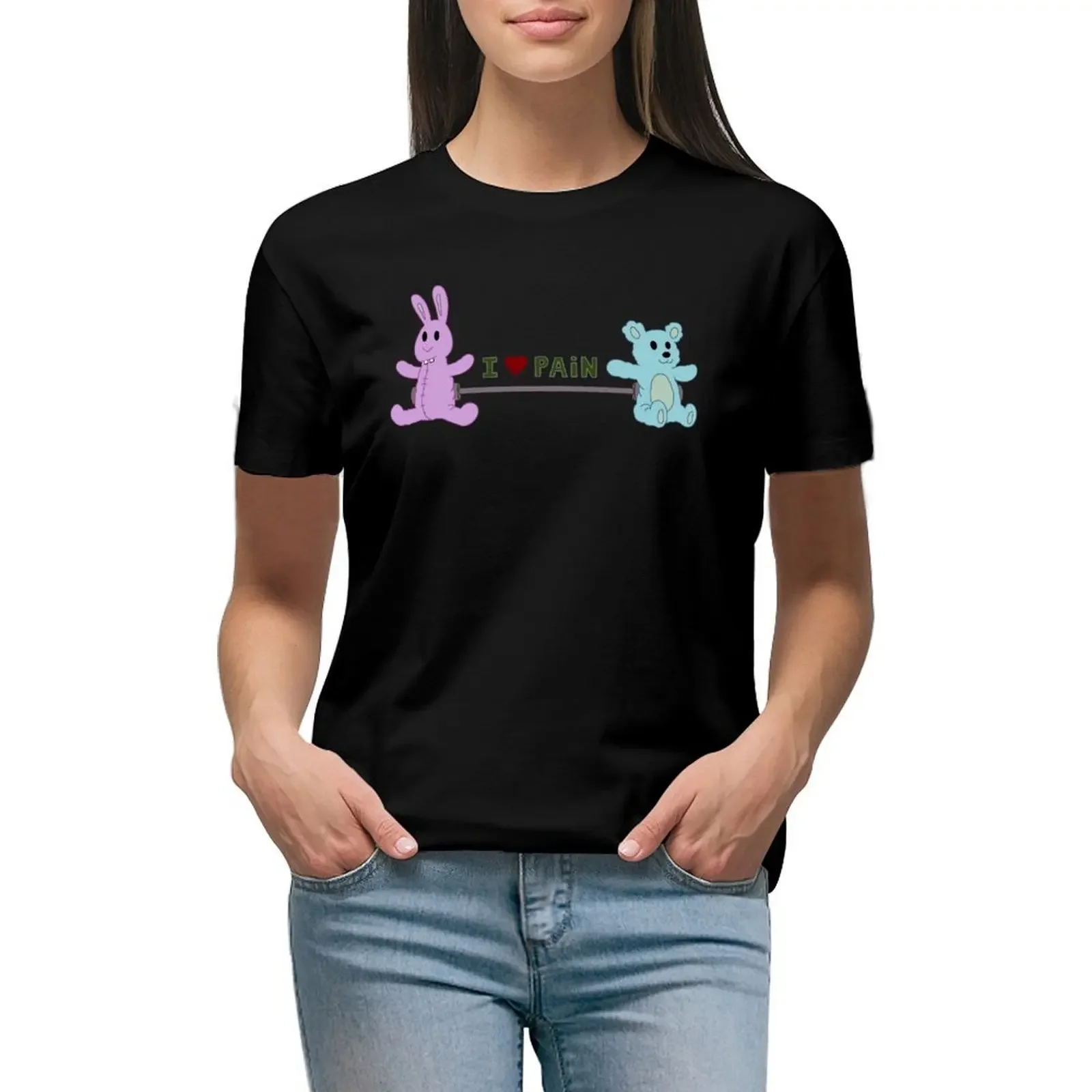 

I Heart Pain T-Shirt Short sleeve tee sweat Female clothing t-shirts for Women cotton