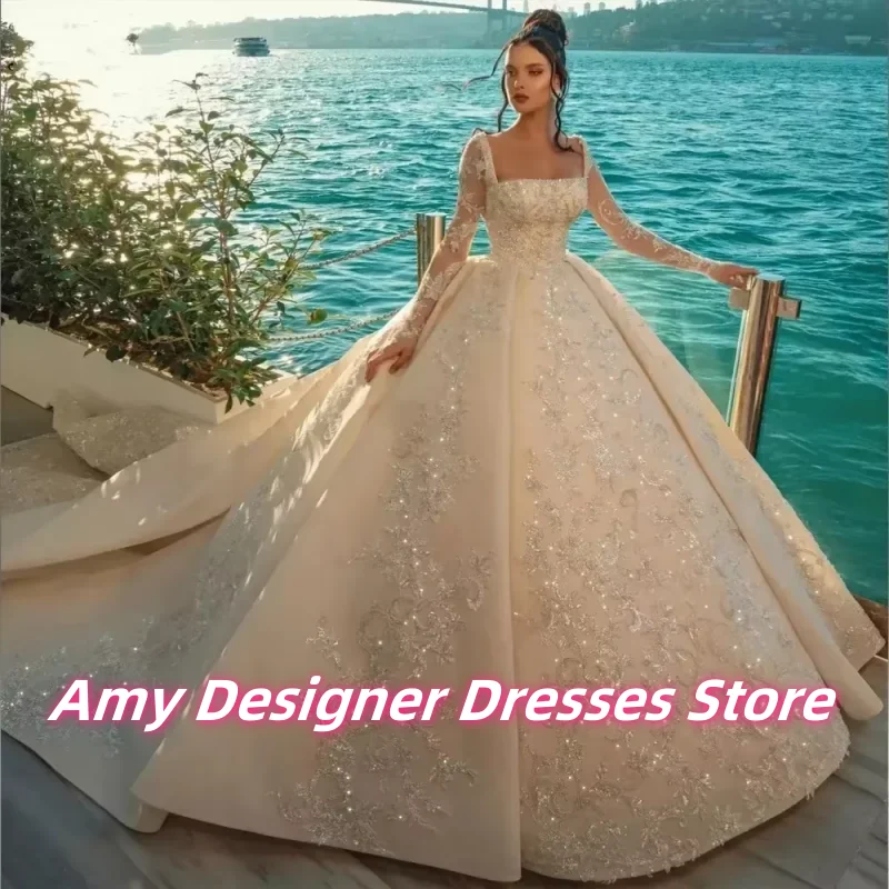 

Vintage Lace Applique Wedding Dresses For Mexico Girls Exquisite Long Sleeves Bridal Gowns Vestido De Noiva Females Customized