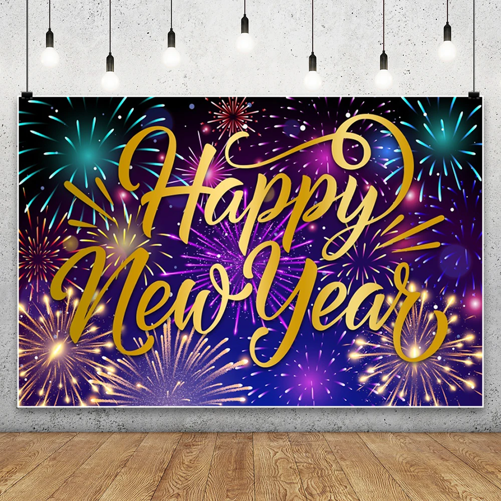 أزرق ذهبي أسود سعيد 2026 السنة الجديدة التصوير خلفية ليلة رأس السنة ديكور حفلات خلفية صور التصوير الفوتوغرافي استوديو الدعائم