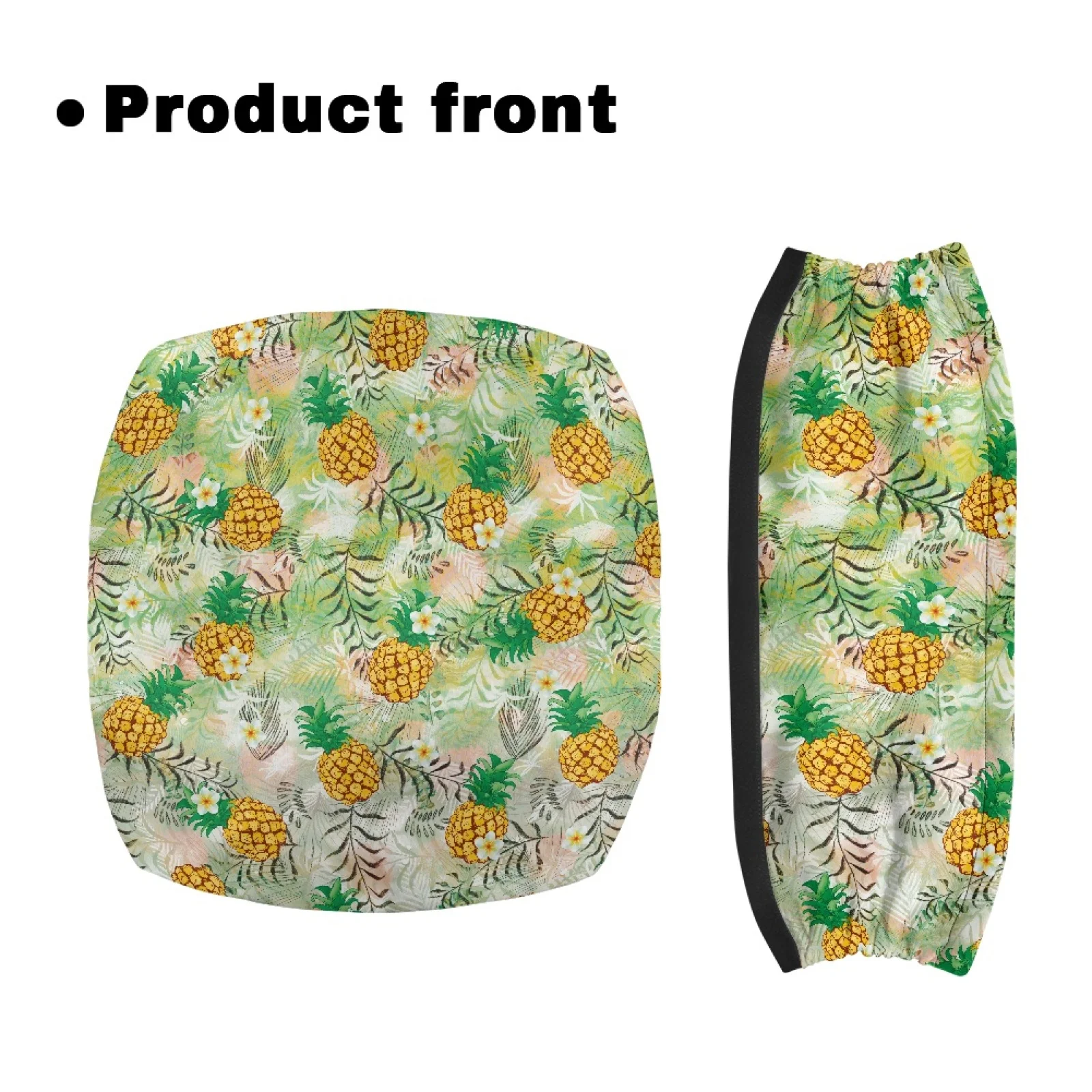 Coloranimal Tropical Pineapple Print Set of 2 Seat and Backrest Covers Polyester Walker Seat Cushion Cover for Seniors
