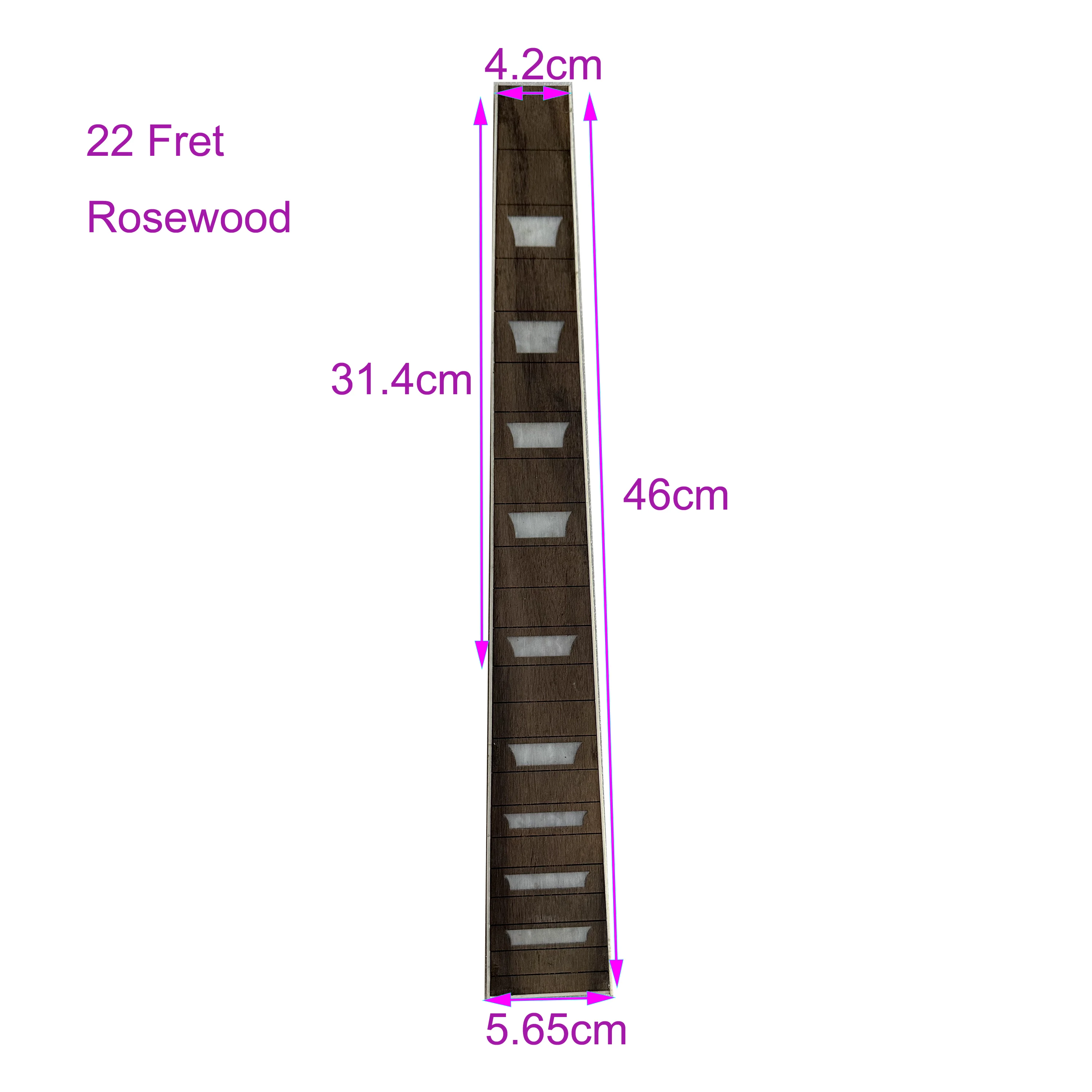 Guitar Neck Parts Luthier DIY Tool Guitar Fretboard Replacement Accessorie Rosewood Fingerboard for 24.75 Guitar Neck Unfinished