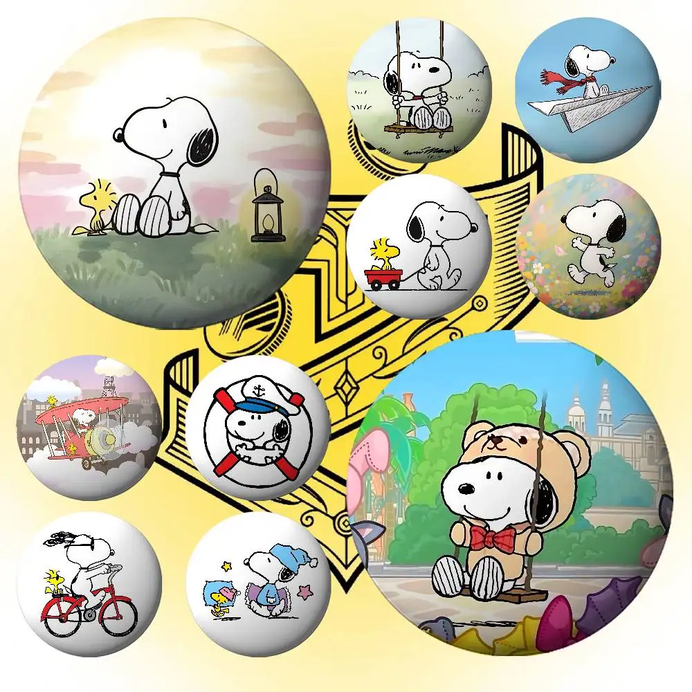Cute S-Snoopys Badges Tinplate Soft Button Pin Brooch Metal Badge Custom Jewelry Accessories Hat Bag Lapel