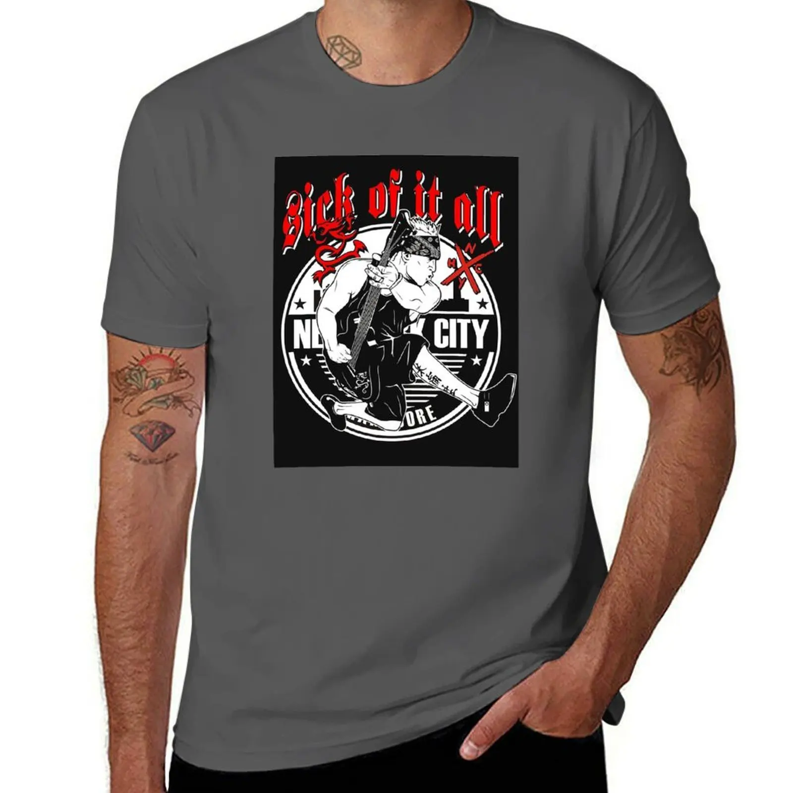 

Best sick of it all T-Shirt Retro Style Print Casual Top