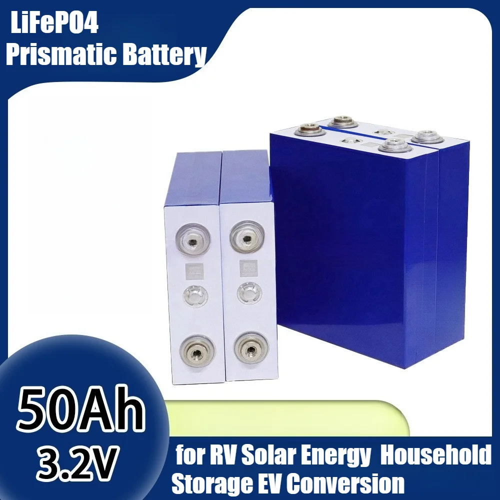 

4PCS3.2V 50Ah LiFePO4 Prismatic Battery Cell - High Capacity LFP Power Cell for RV Solar Energy Household Storage EV Conversion