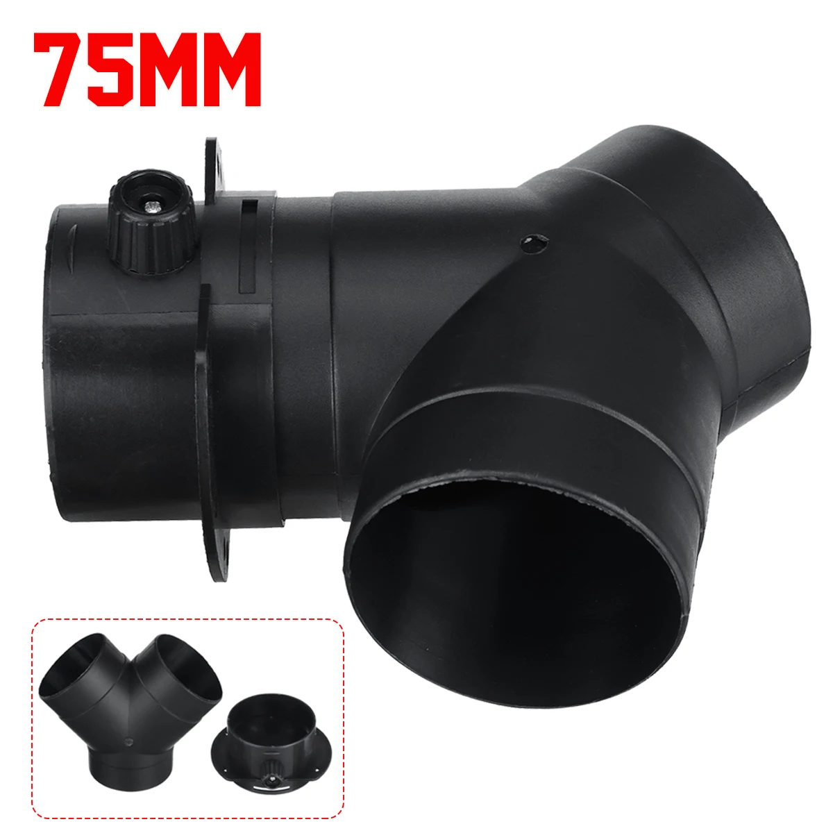 75mm Valve Flap Adjustable Diesel Parking Heater Air Vent Exhaust Connector w/Regulating Valve For Webasto Eberspacher