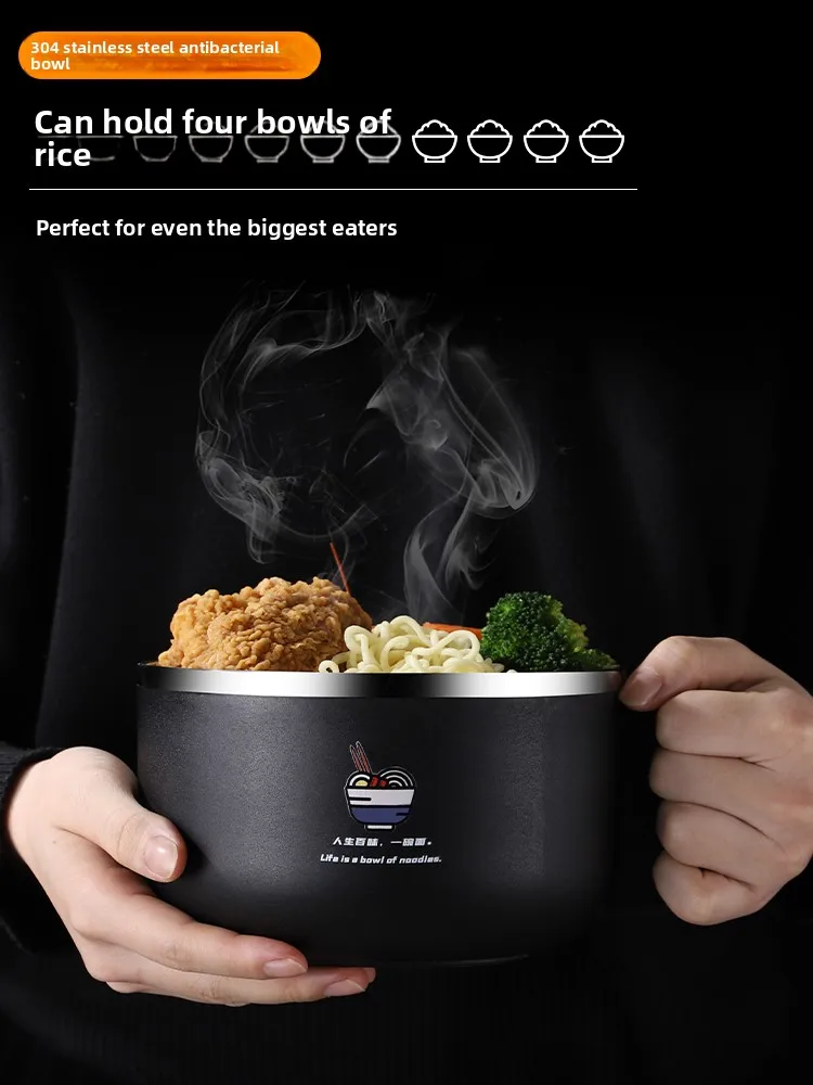 

Большой термос-ланчбокс из нержавеющей стали, круглый, для школьников, офисных работников, для лапши