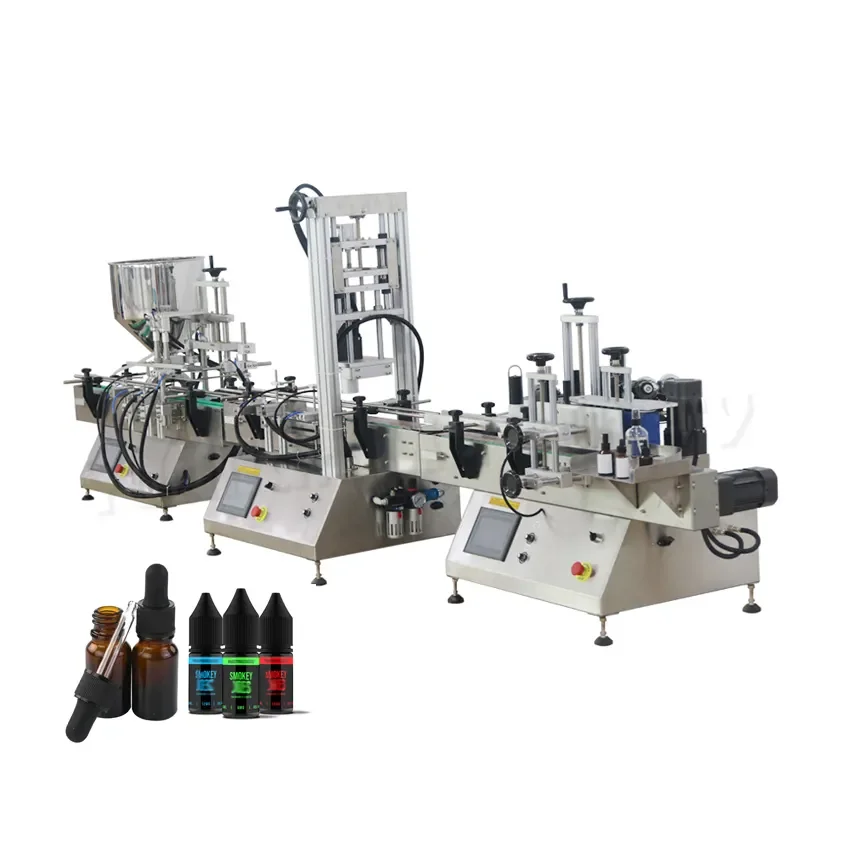 Combined Desktop Automatic Small    Liquid Lotion Filling Capping Labeling Machine