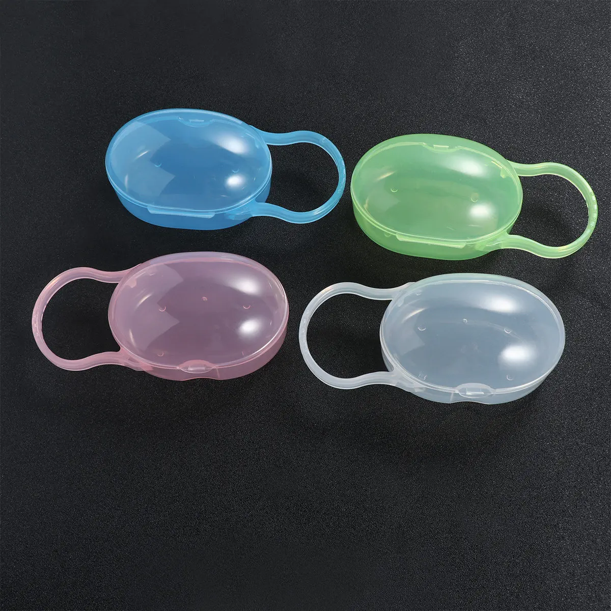 4Pcs Pacifier Storage Box Portable Pacifier Holder Case Dustproof Travel Friendly for Infants Newborns Easy to Clean Strong PP