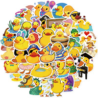 50Pcs Yellow Duck Stickers Cute Duck Stickers Gifts for Water Bottles, Duck Vinyls Stickers Decal Waterproof Bottles Sticker