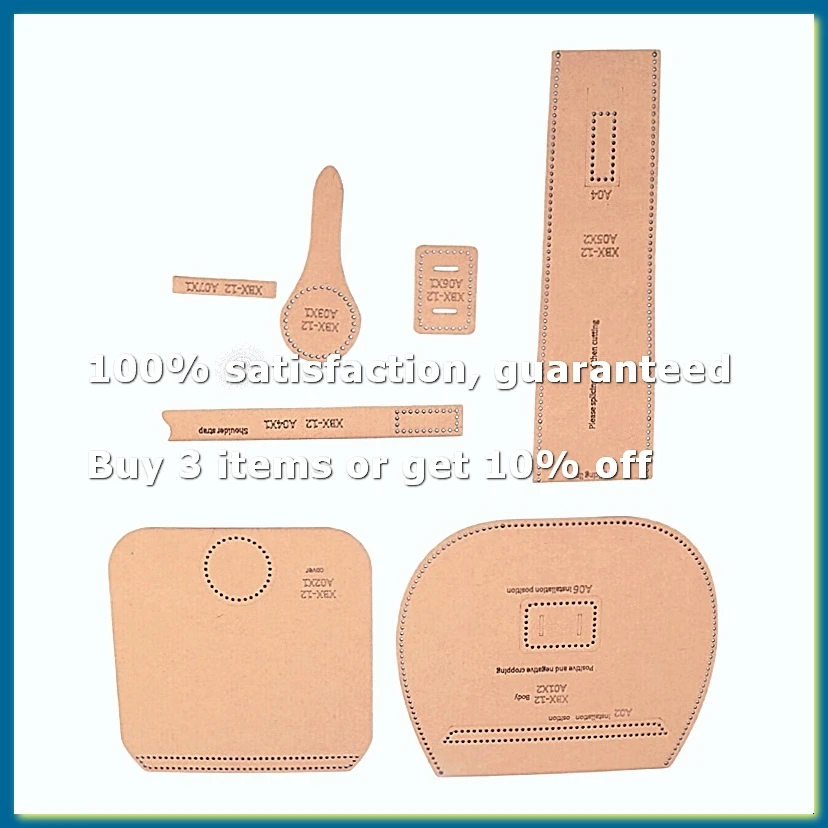 DIY Leather Tool Kit Kraft Handbag Sewing Pattern DIY Handmade Craft Template Finished Product Size 21x19x6.5CM-FABY