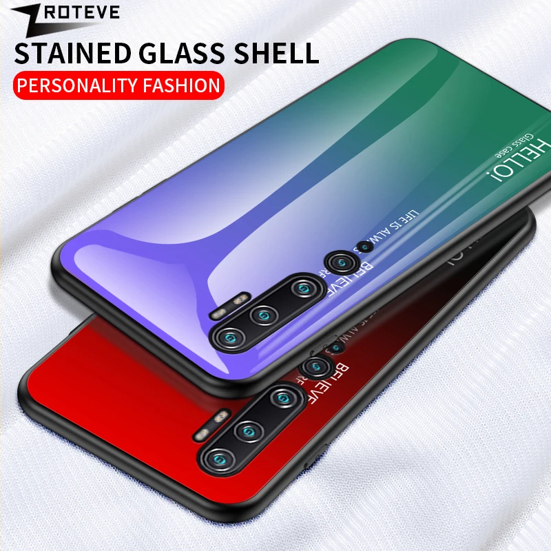 For Xiaomi Mi Note 10 Case Zroteve Gradient Tempered Glass Cover For Xiaomi Note 10 Pro Xiomi Mi 10 Mi10 Note10 Lite Phone Cases