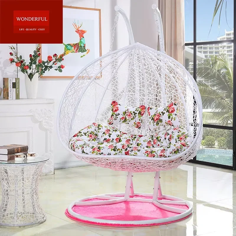 Most Popular Swing Chair Living Room Rattan Double Seater Hanging Egg Chair with Comfortable Cushions