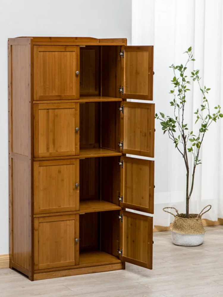 

Full Bamboo Sideboard Cabinet Modern Minimalist Locker Shelf Multi-Layer Kitchen Bamboo Cabinet