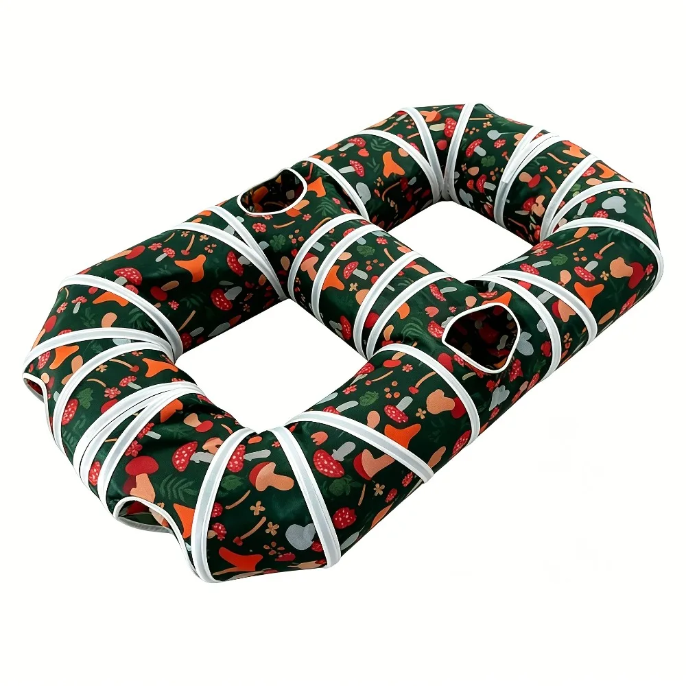 Cat Tunnel Foldable Pet Play Tube 8-Shaped Interactive Cat Tunnel with Peekaboo Hole and Hanging Ball For Cat Pet
