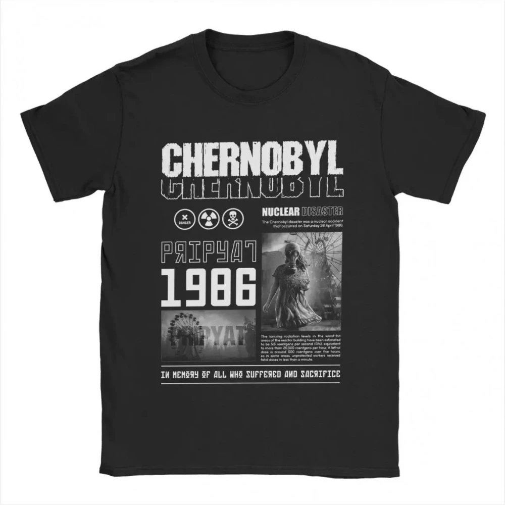 Tschernobyl-T-Shirt für Herren, lustiges T-Shirt mit O-Ausschnitt, kurzärmelige Kleidung, Herren-T-Shirts für den Sommer – Detail 5