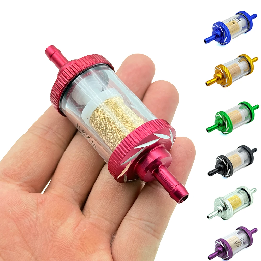 Filtro de combustível universal em linha, 1/4 ", núcleo de cobre, filtro de óleo, 6mm, para motocicleta, atv, dirt pit bike, ciclomotor, scooter, bicicletas, cortadores de grama