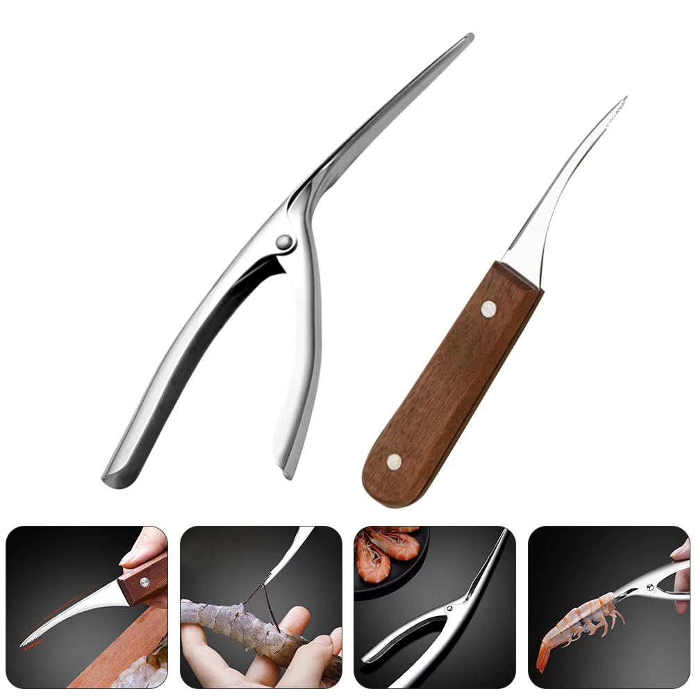 Stainless Steel Shrimp Peelers Shrimp Deveiners Prawn Cleaning Tool Cutter Cleaning Shrimp Line Seafood Tool