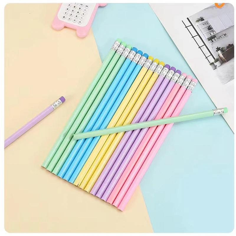 15Pcs Green harmless Triangle rod HB pencil Wood Pencil Professional sketch graphite pencil for school supplies kids