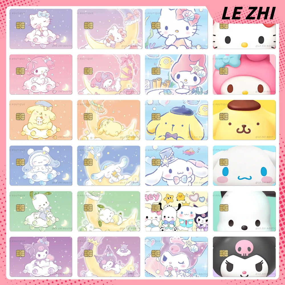 

Kawaii Sanrio Credit Debit Card Shining Film Sticker Cartoon Hello Kitty Waterproof Protective Card Sticker Birthday Gift