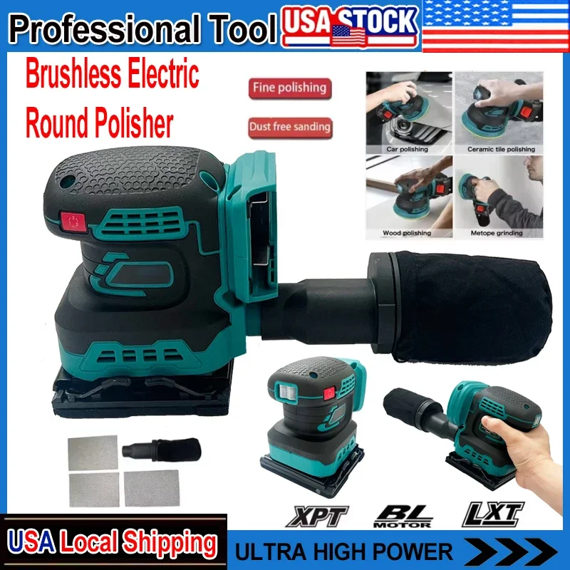 

Fit Makita Electric Cordless Disc Random Orbital Brushless Sander Grinding Polisher Speed Sanding Machine Fit Makita 18V Battery