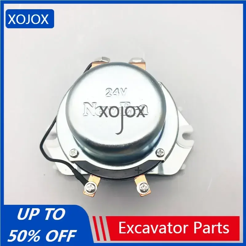 XOJOX Excavator Parts For Universal Power Switch 12v 24v Doosan Komatsu Caterpillar Hitachi Kobelco Solenoid Valve Battery Relay