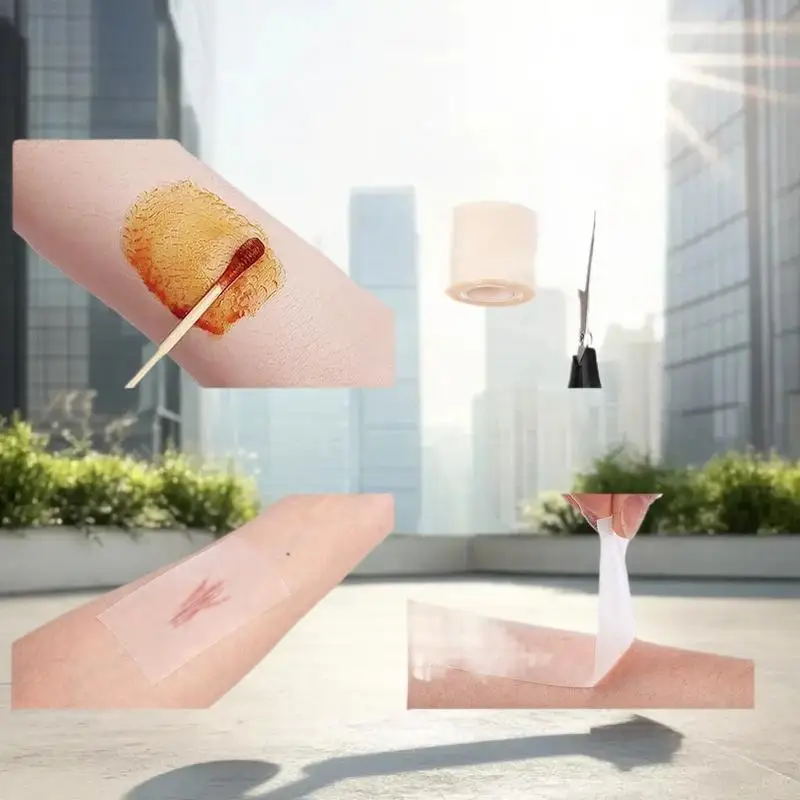 "Rolo de curativos hidrocolóides resistentes à água, band aid ultrafino e macio, autoadesivo para cuidados com feridas, fita para ocultar cicatrizes
