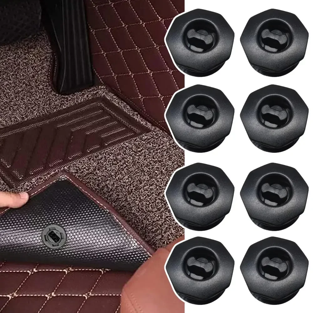 

10pcs Car Mat Retainer Carpet Buckle Twist Clip Dual Layer Fixing Mounting Grip Clamps Floor Anti-Slip Car Interior Accessories