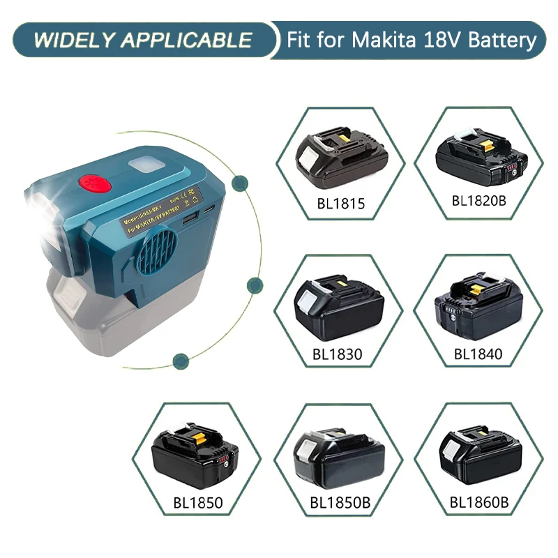 Imagem -03 - Inversor de Energia com Luz Led Inversor de Onda Senoidal Modificado Bateria Li-ion Makita Dewalt Milwaukee 18v 20v 200w 110 v 220v