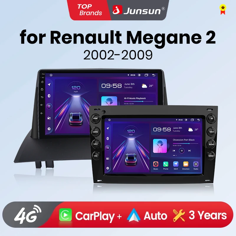 Junsun 7'' 9'' CarPlay Android Auto Car Radio for Renault Megane 2 2002-2009 GPS Car Intelligent Systems Smart Autoradio