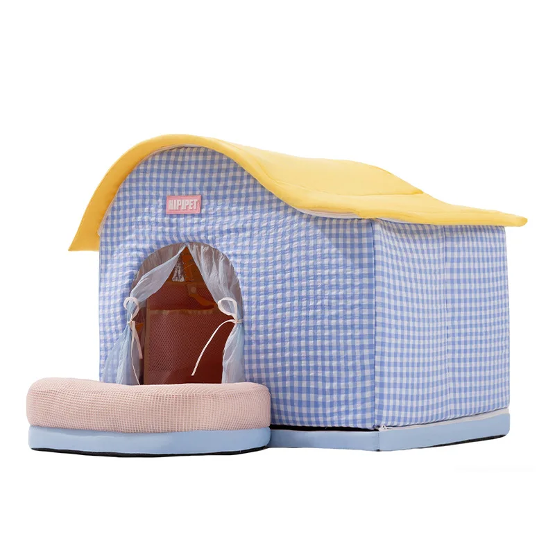 Summer dog dual-purpose air conditioner house igloo cool cooling removable cat and dog bed closed cat litter pet supplies