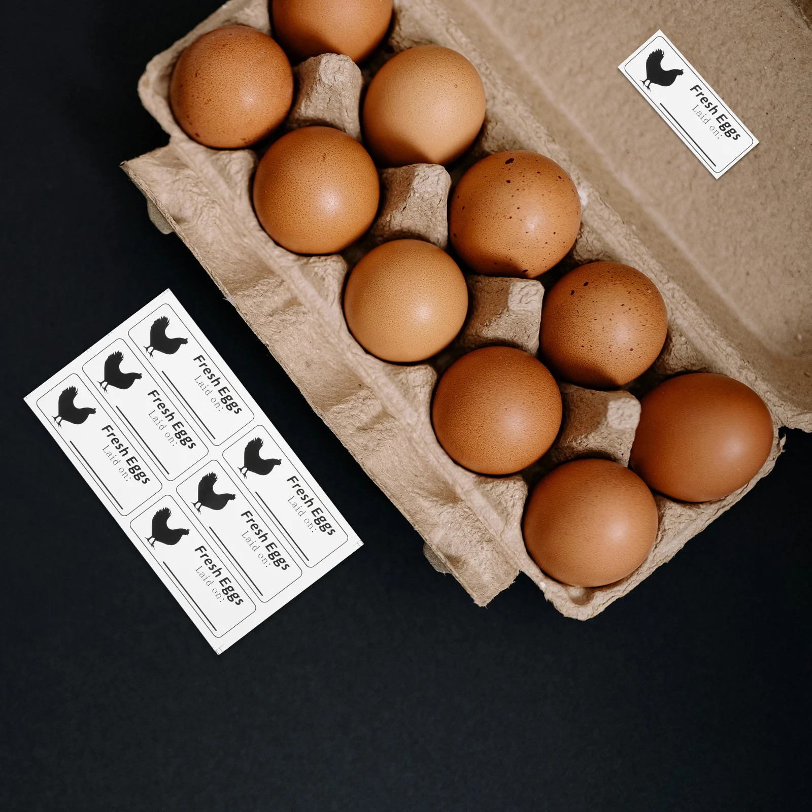 20 fogli Etichette per data in cartone per uova fresche da fattoria Etichette per uova fresche Adesivi per la cura delle uova di sicurezza alimentare con data di produzione scritte a mano