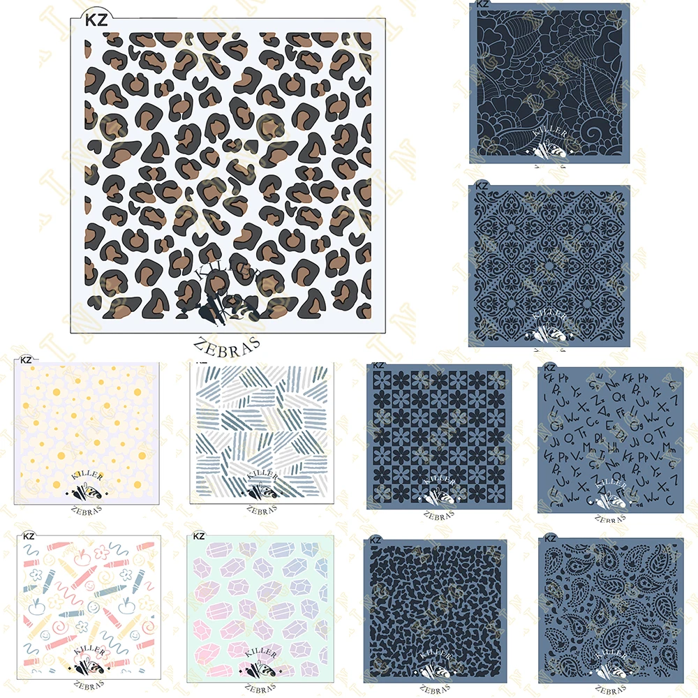 

Leopard Print Weave Diy Precious Gems New Layering Stencils Painting Scrapbook Coloring Embossing Album Decorative Template