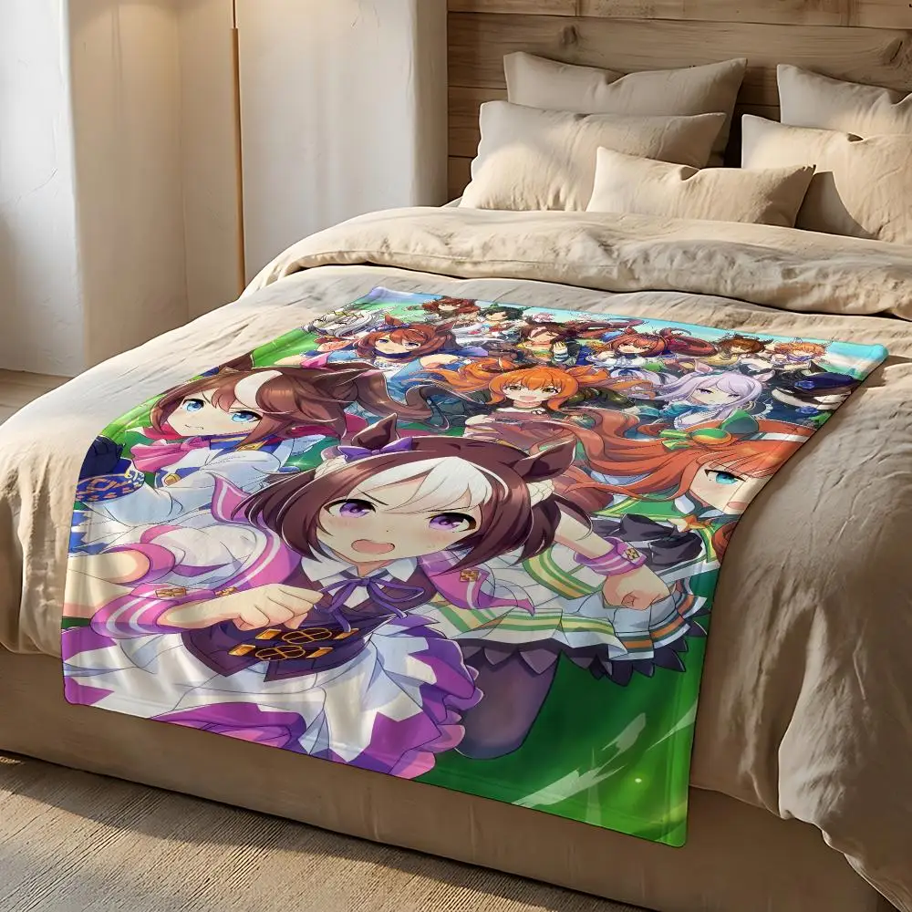 Umamusume Pretty Derby Throw Short Plush Throw Blanket Soft Skin-Friendly Multi-Scene Home Office
