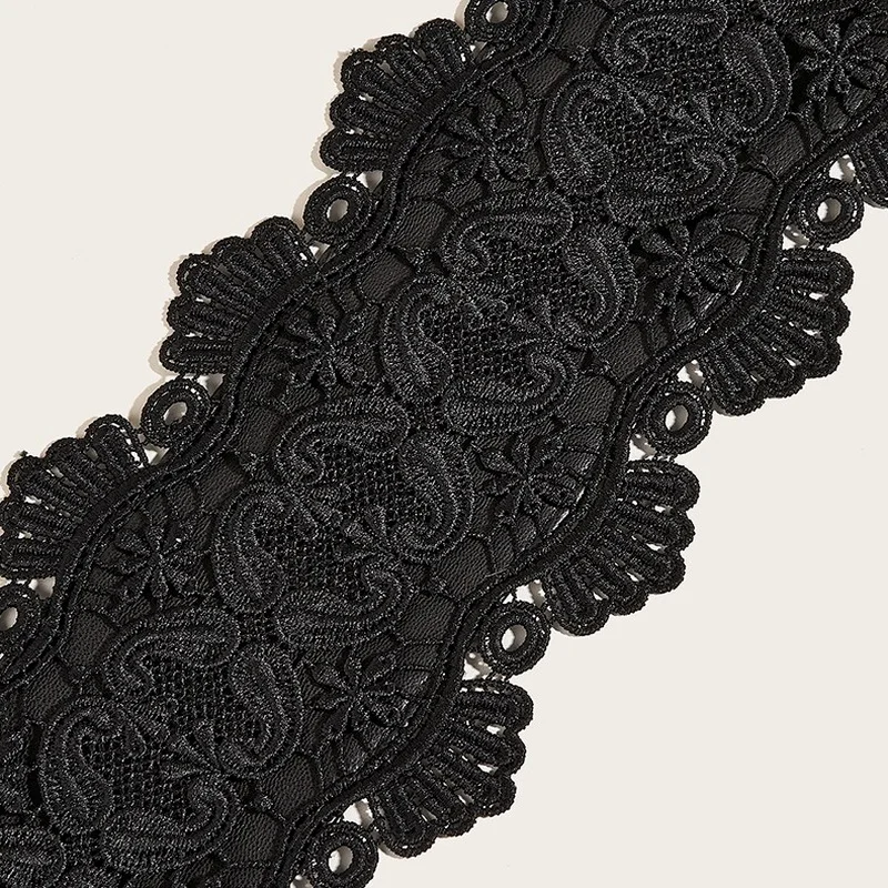 Luxury Fashion Lace Wide Women\'s Belt for Woman Dress Elastic Accessorizing The Belt Designer Black Pasek Cinturones Harajuku