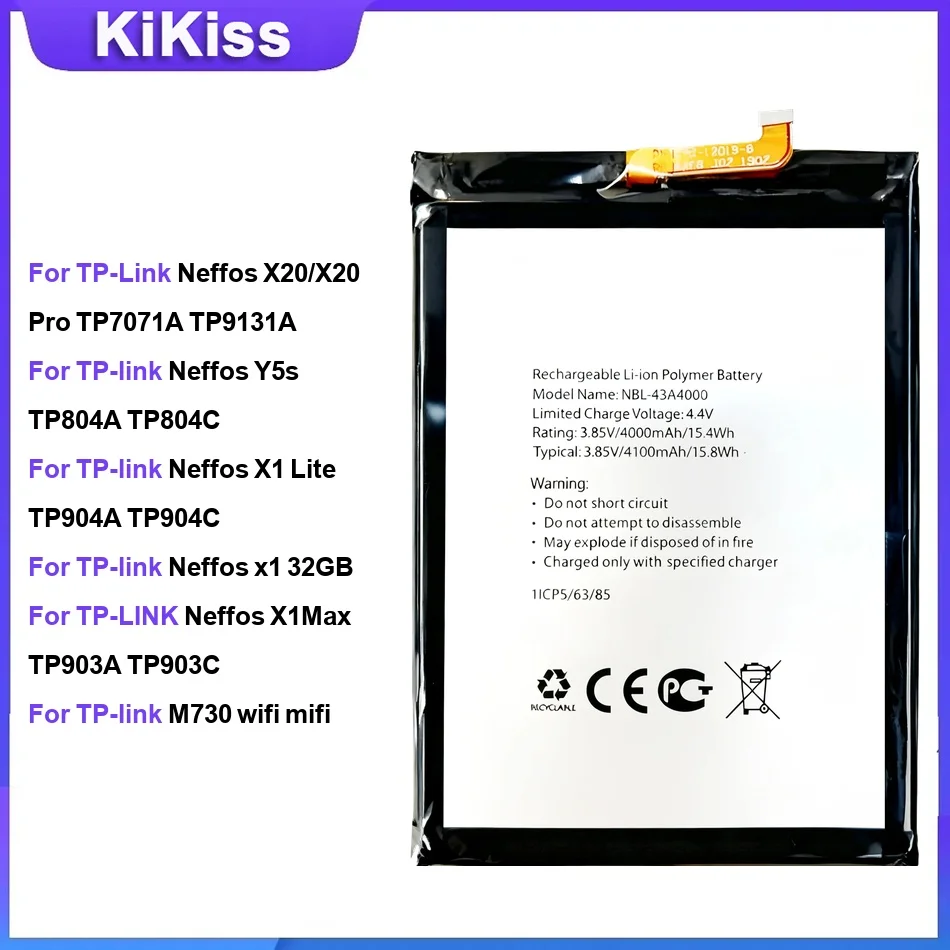 Battery For TP-Link Neffos X20 Y5s TP804A X1 Lite TP904A x1 32GB X1Max TP903A M730 wifi mifi NBL-43A4000 NBL-40A2400 NBL-38A2500