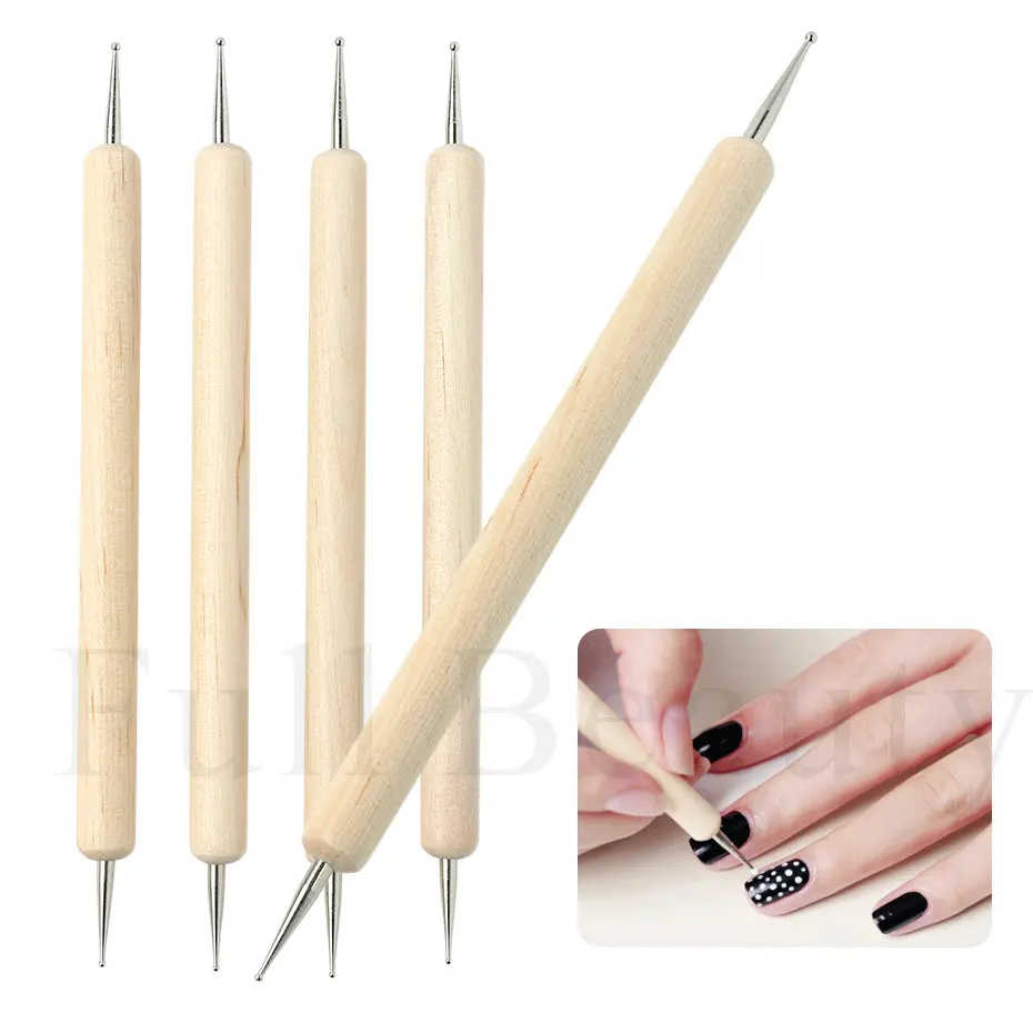 ダブルエンドネイルアートにインスパイアされた針先のドット,ラインストーン付きの花の描画ブラシ,UVジェル,マニキュアツール,1セットあたり1個