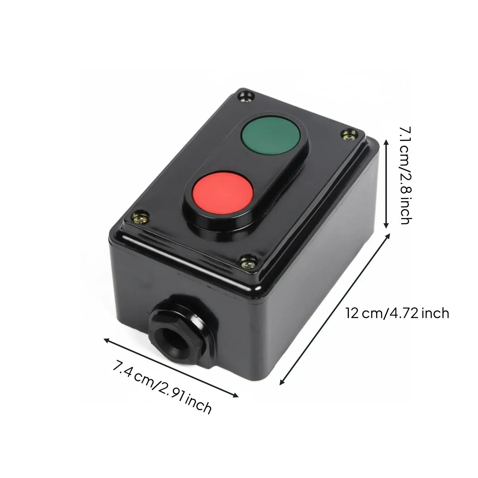 Push Button Switch Momentary Action 2 3 Button Control Box for Machinery with Green Start Red Stop Black Auxiliary Button