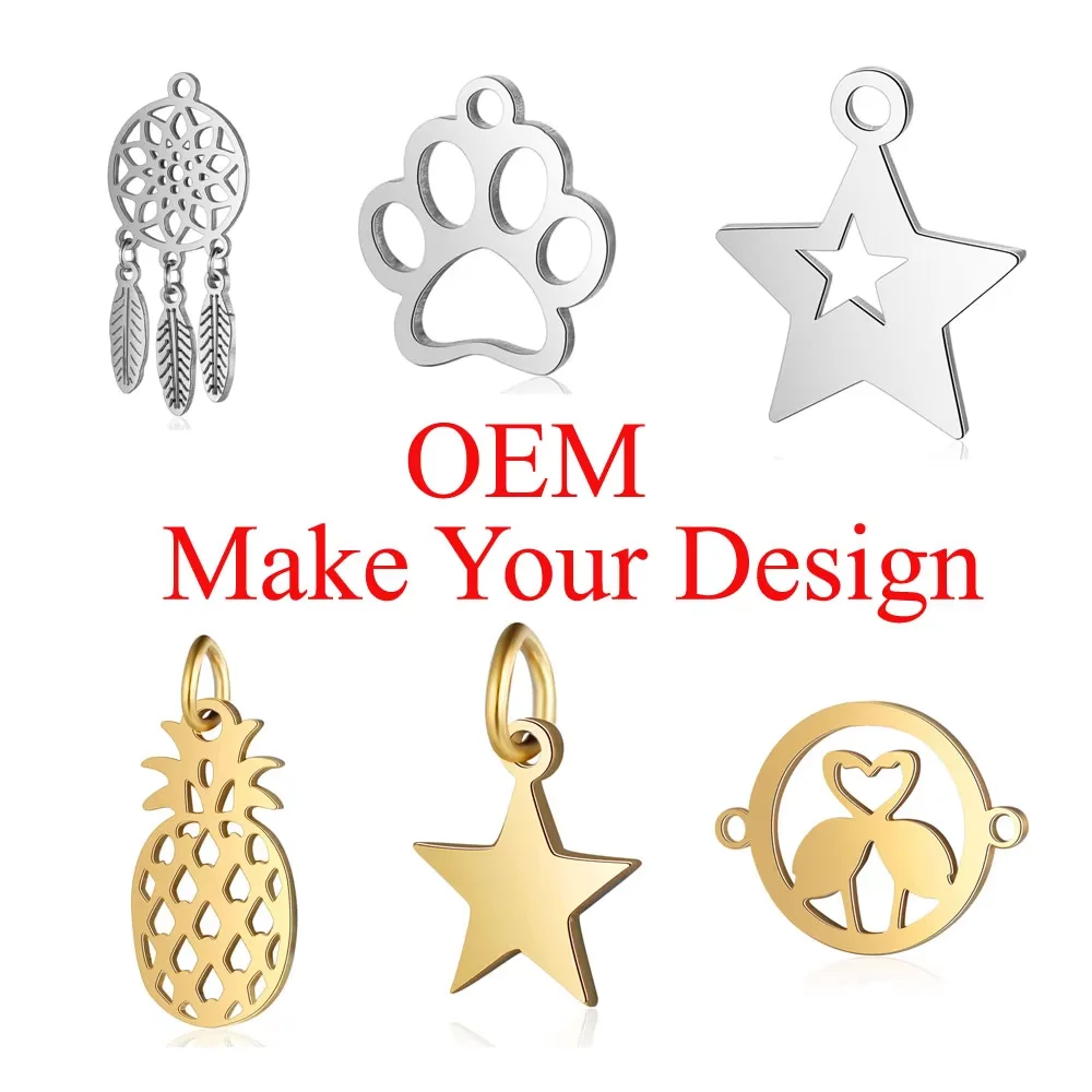 Customized Charms Supply OEM Charms Pendants Make Your Own Designs Stainless Steel Charms And Pendants Customize